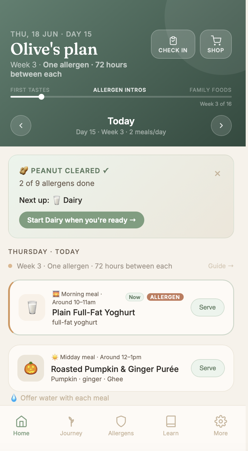 hum. daily plan screen