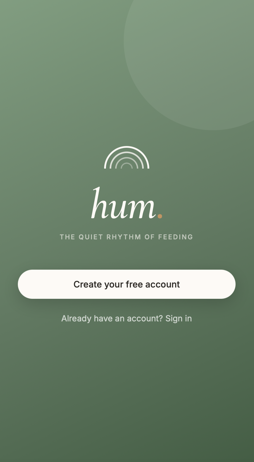 hum. welcome screen
